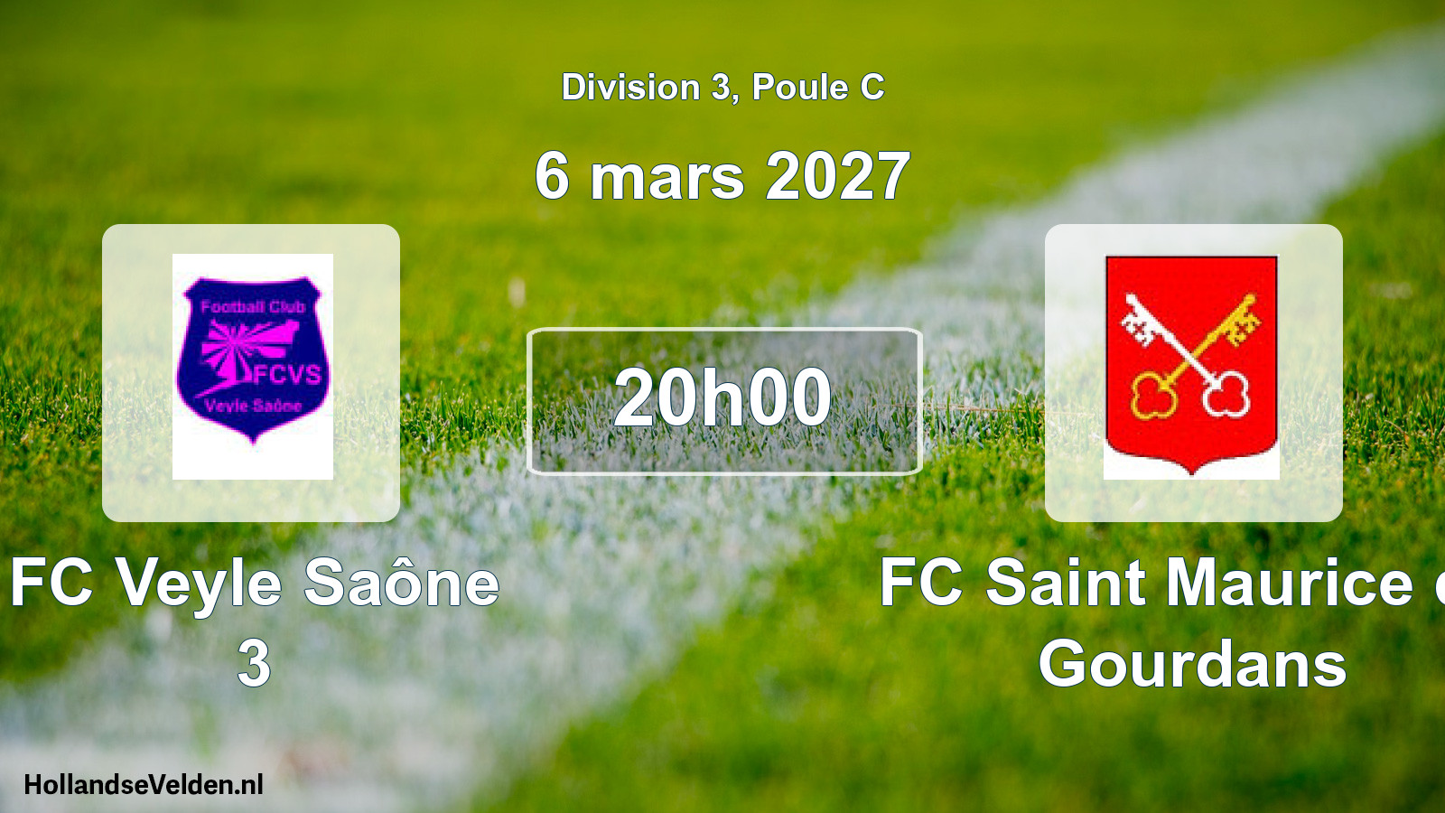 Match programmé: FC Veyle Saône 3 - FC Saint Maurice de Gourdans (6 mars 2027)