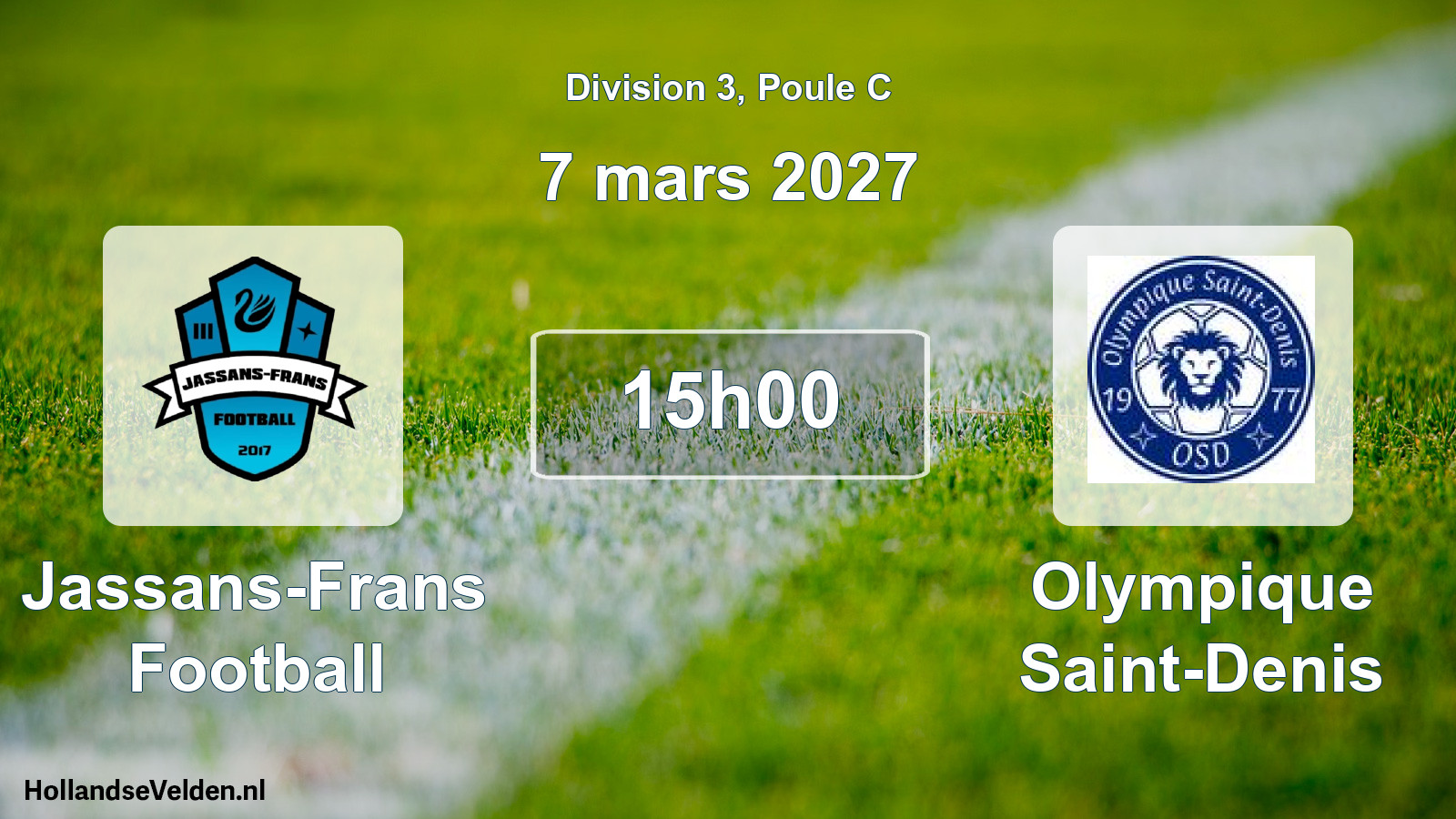Match programmé: Jassans-Frans Football - Olympique Saint-Denis (7 mars 2027)