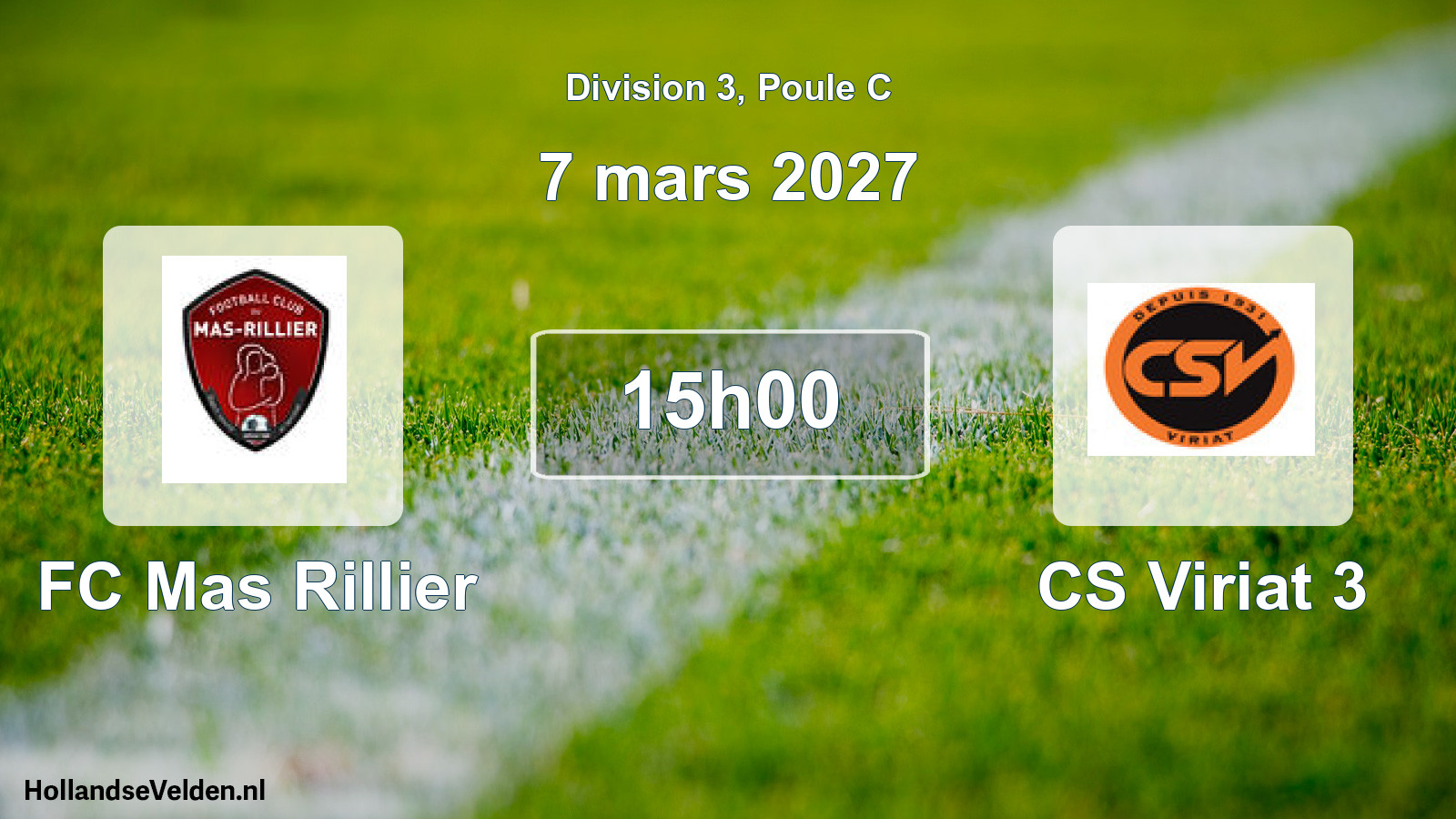 Match programmé: FC Mas Rillier - CS Viriat 3 (7 mars 2027)