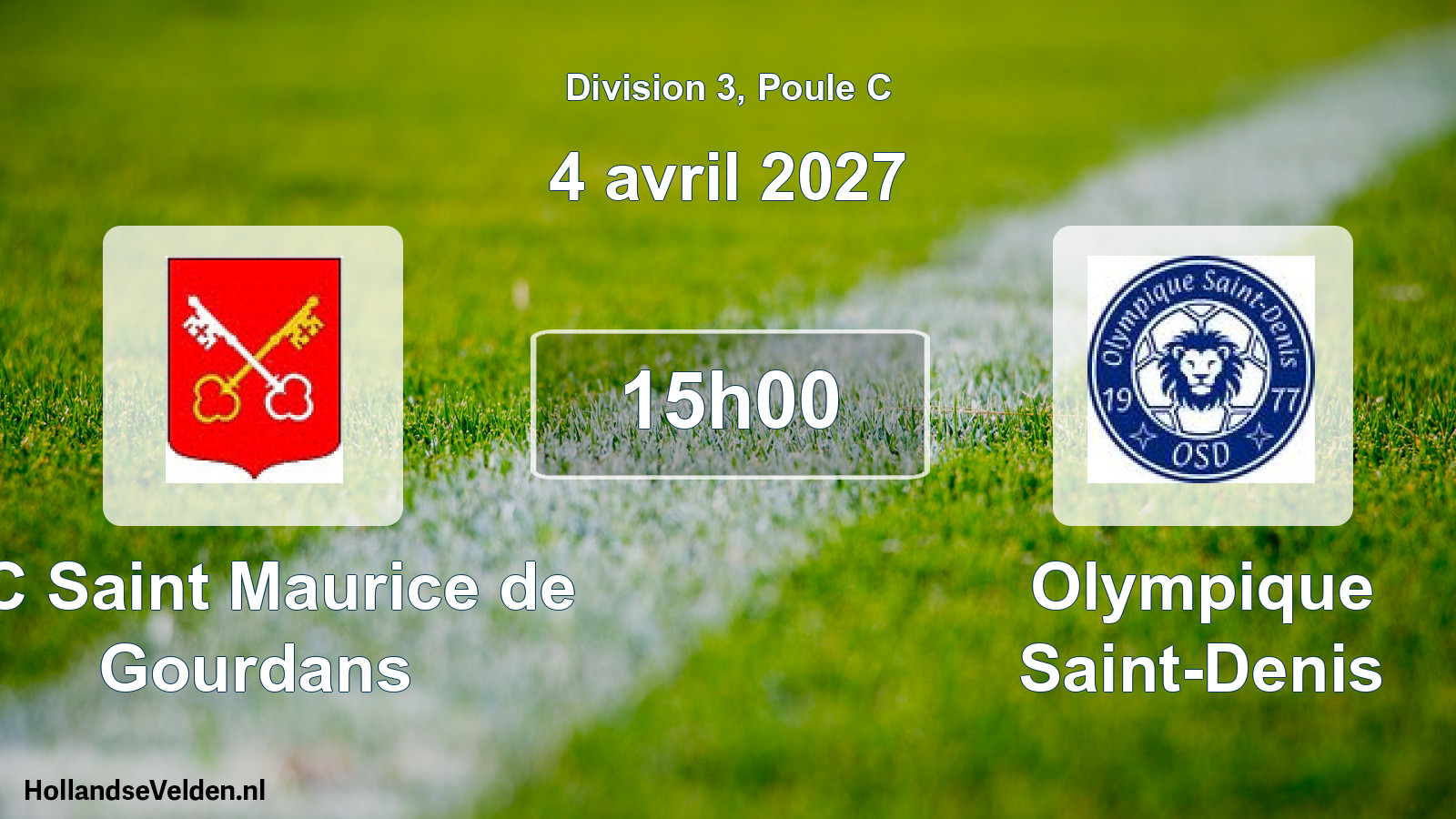 Match programmé: FC Saint Maurice de Gourdans - Olympique Saint-Denis (4 avril 2027)