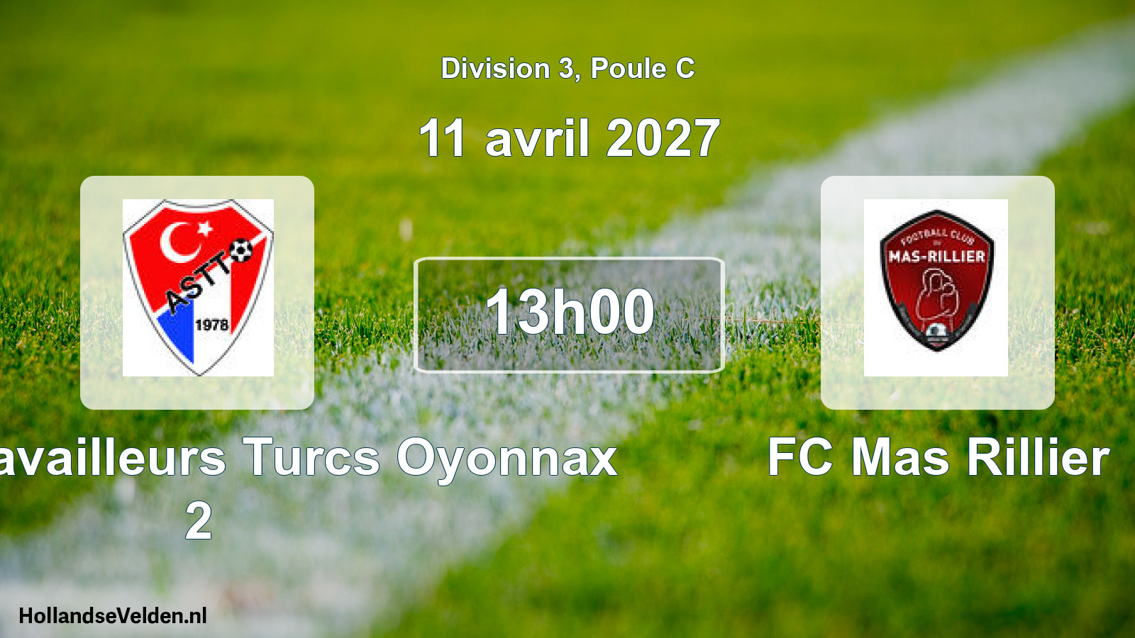 Match programmé: AM.S. Travailleurs Turcs Oyonnax 2 - FC Mas Rillier (11 avril 2027)
