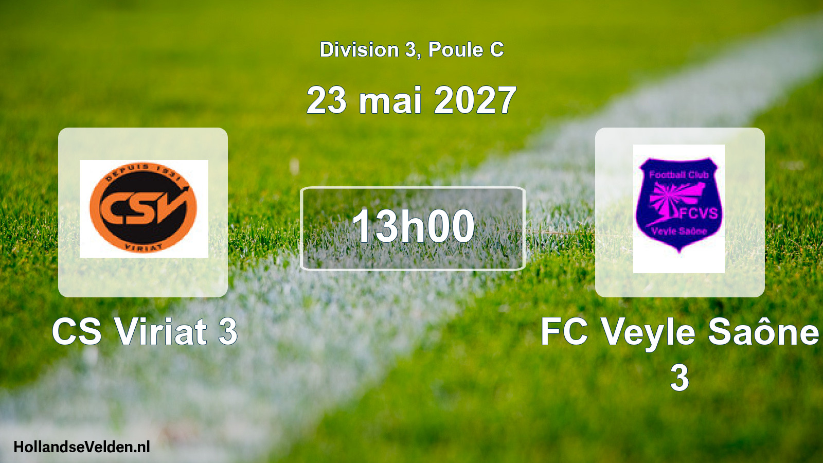 Match programmé: CS Viriat 3 - FC Veyle Saône 3 (23 mai 2027)