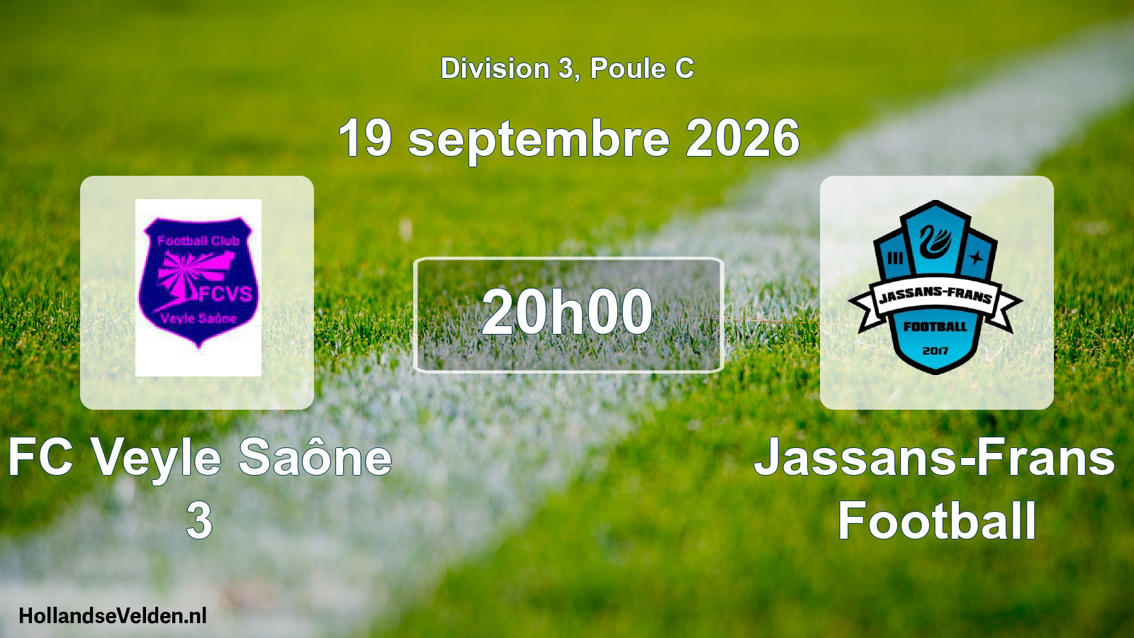 Match programmé: FC Veyle Saône 3 - Jassans-Frans Football (19 septembre 2026)