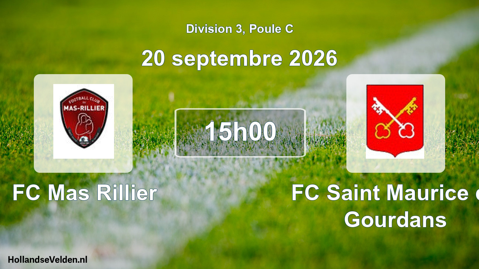 Match programmé: FC Mas Rillier - FC Saint Maurice de Gourdans (20 septembre 2026)