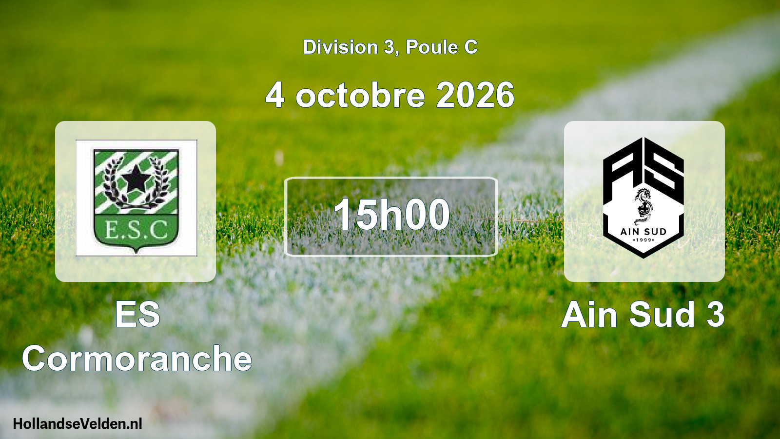 Match programmé: ES Cormoranche - Ain Sud 3 (4 octobre 2026)