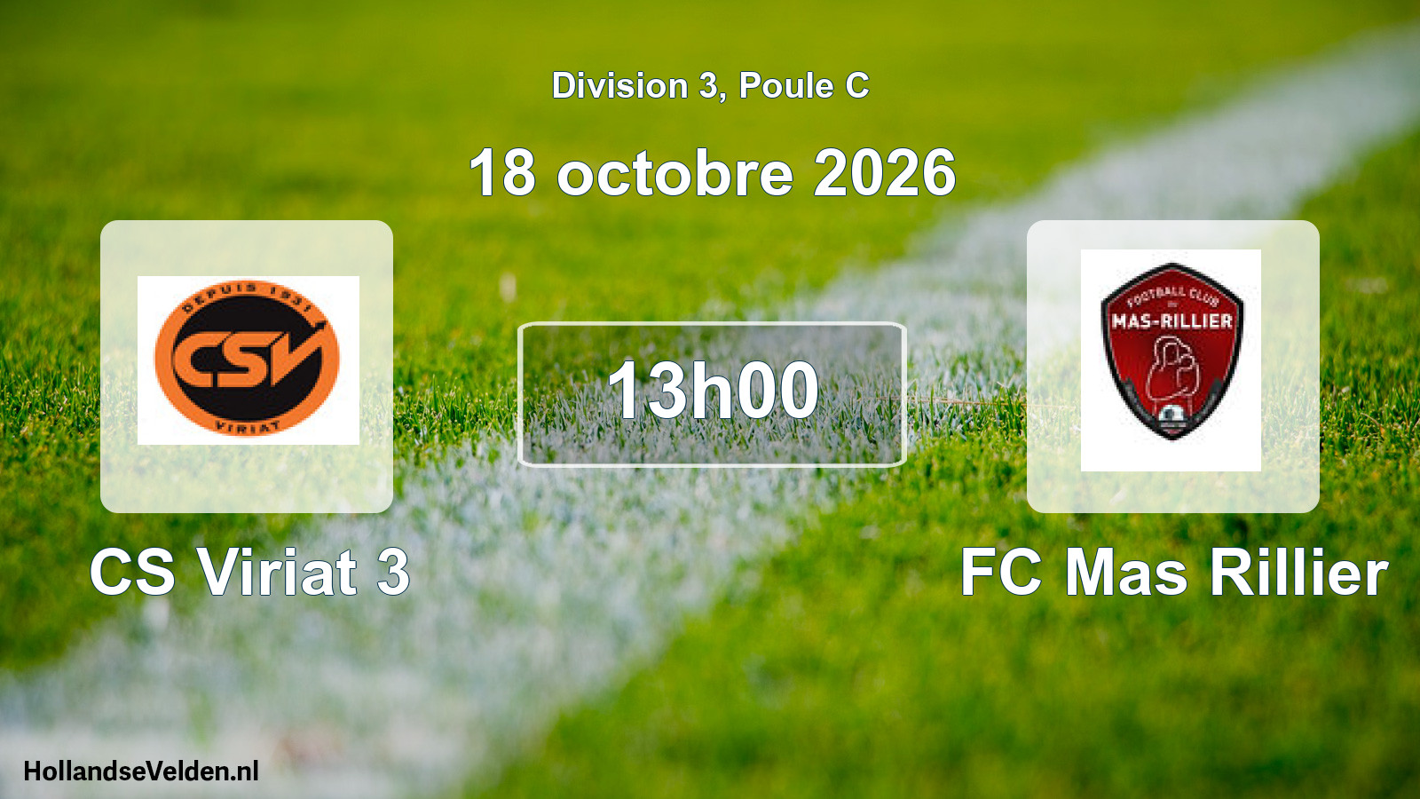 Match programmé: CS Viriat 3 - FC Mas Rillier (18 octobre 2026)