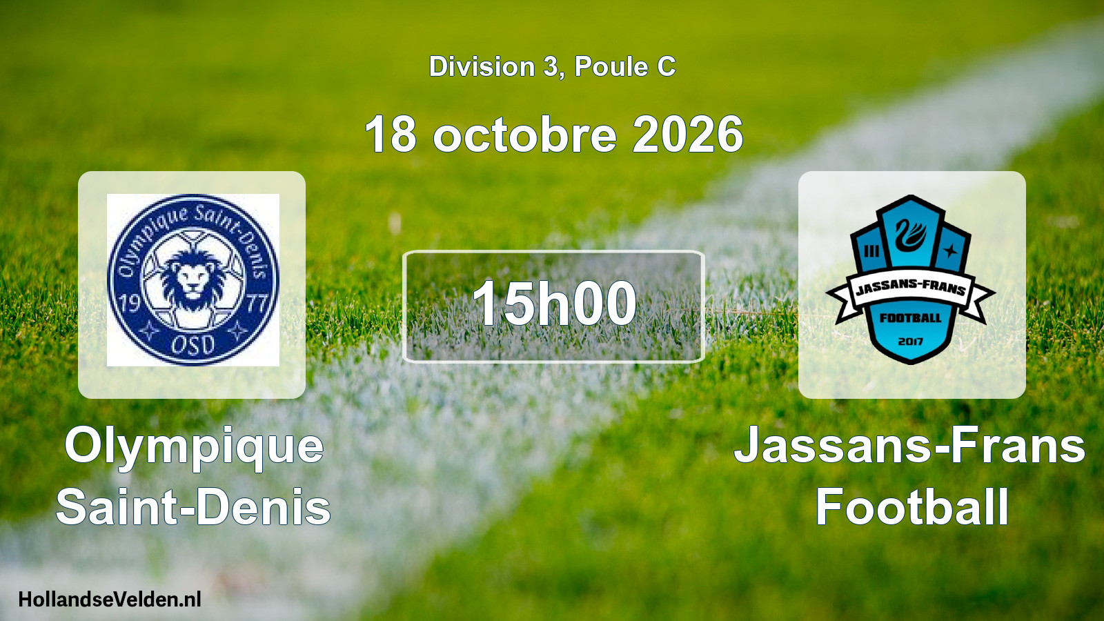 Match programmé: Olympique Saint-Denis - Jassans-Frans Football (18 octobre 2026)