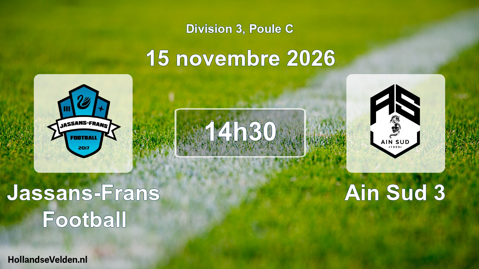 Match programmé: Jassans-Frans Football - Ain Sud 3 (15 novembre 2026)