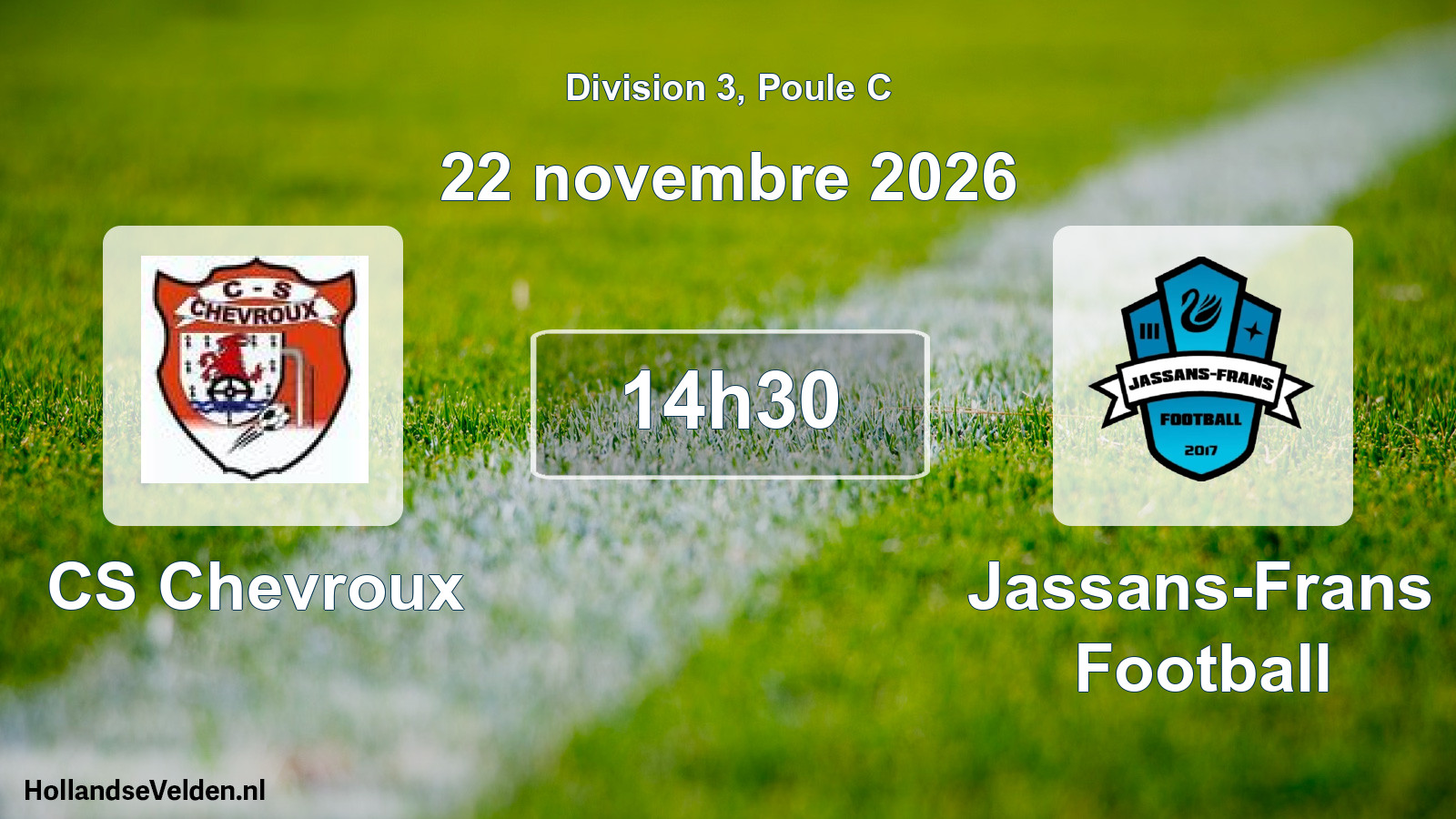 Match programmé: CS Chevroux - Jassans-Frans Football (22 novembre 2026)