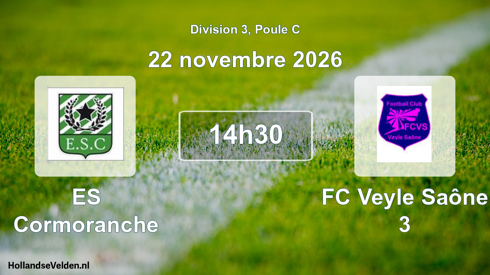 Match programmé: ES Cormoranche - FC Veyle Saône 3 (22 novembre 2026)
