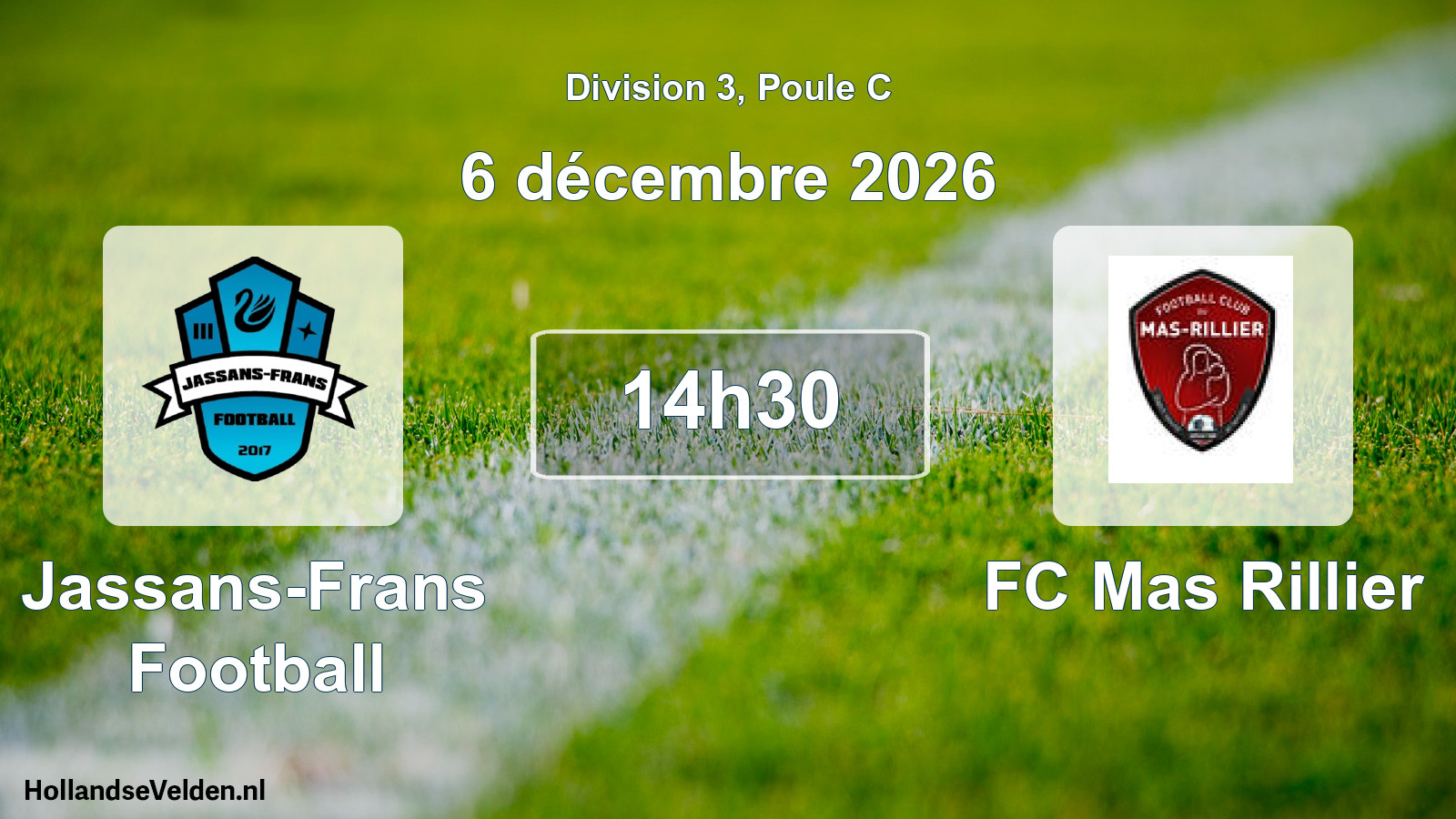 Match programmé: Jassans-Frans Football - FC Mas Rillier (6 décembre 2026)