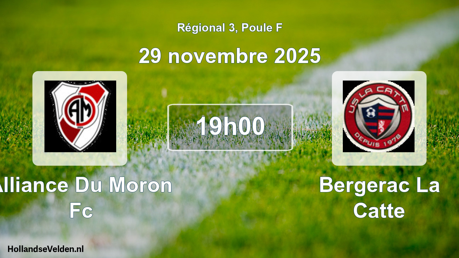 Geplande wedstrijd: Alliance Du Moron Fc - Bergerac La Catte (29 novembre 2025)