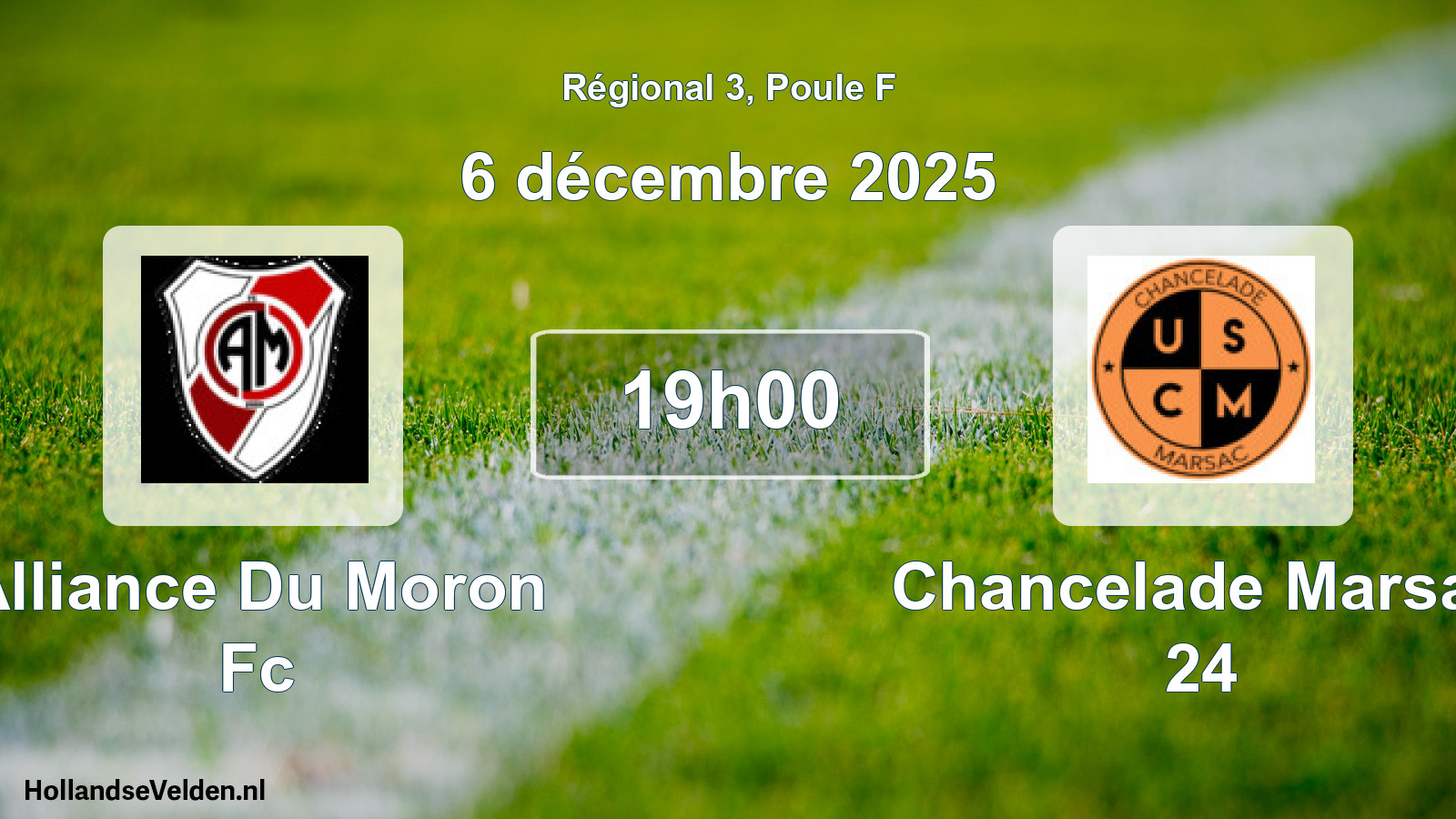 Geplande wedstrijd: Alliance Du Moron Fc - Chancelade Marsac 24 (6 décembre 2025)
