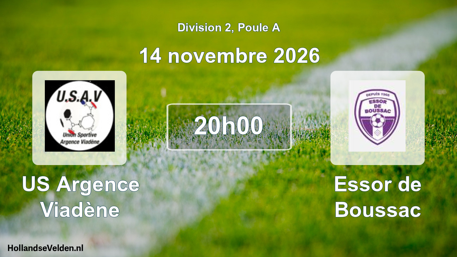 Match programmé: US Argence Viadène - Essor de Boussac (14 novembre 2026)