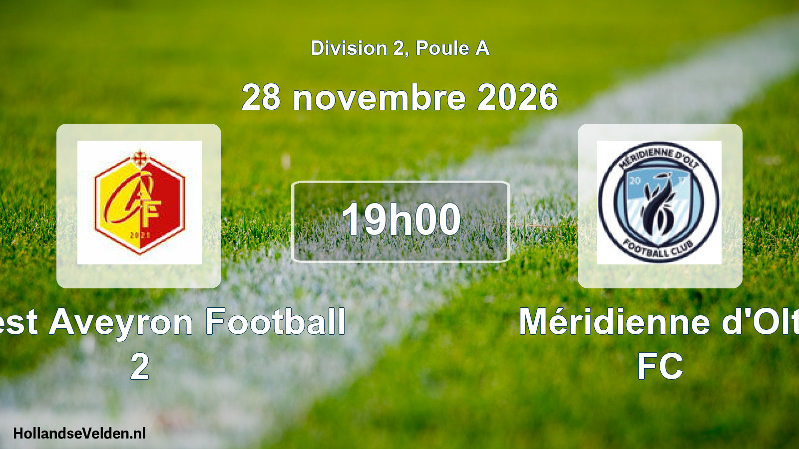 Scheduled Match: Ouest Aveyron Football 2 - Méridienne d'Olt FC (28 November 2026)