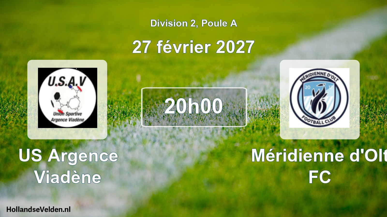 Match programmé: US Argence Viadène - Méridienne d'Olt FC (27 février 2027)