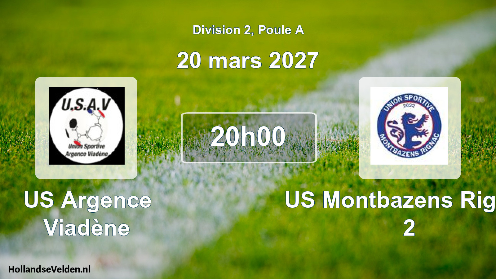 Match programmé: US Argence Viadène - US Montbazens Rignac 2 (20 mars 2027)
