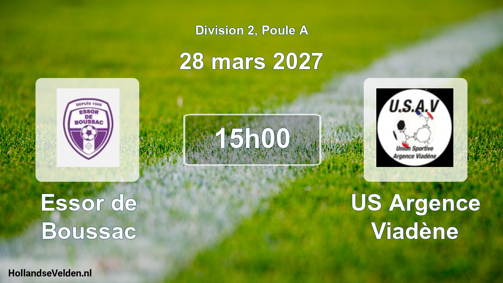 Match programmé: Essor de Boussac - US Argence Viadène (28 mars 2027)