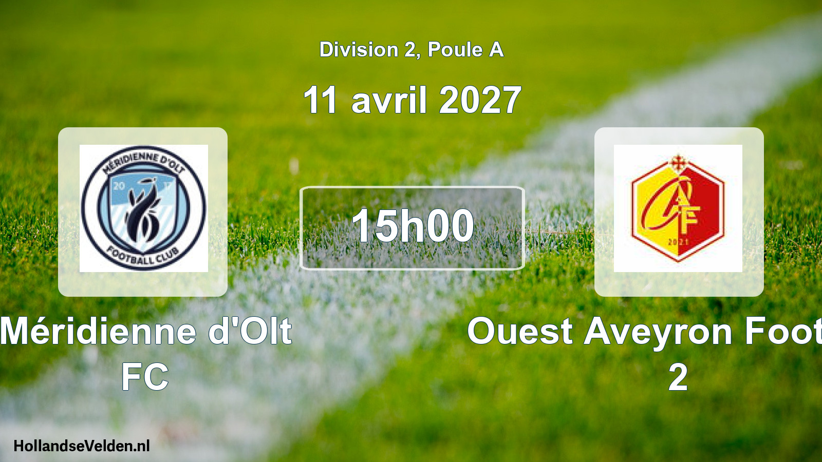 Scheduled Match: Méridienne d'Olt FC - Ouest Aveyron Football 2 (11 April 2027)