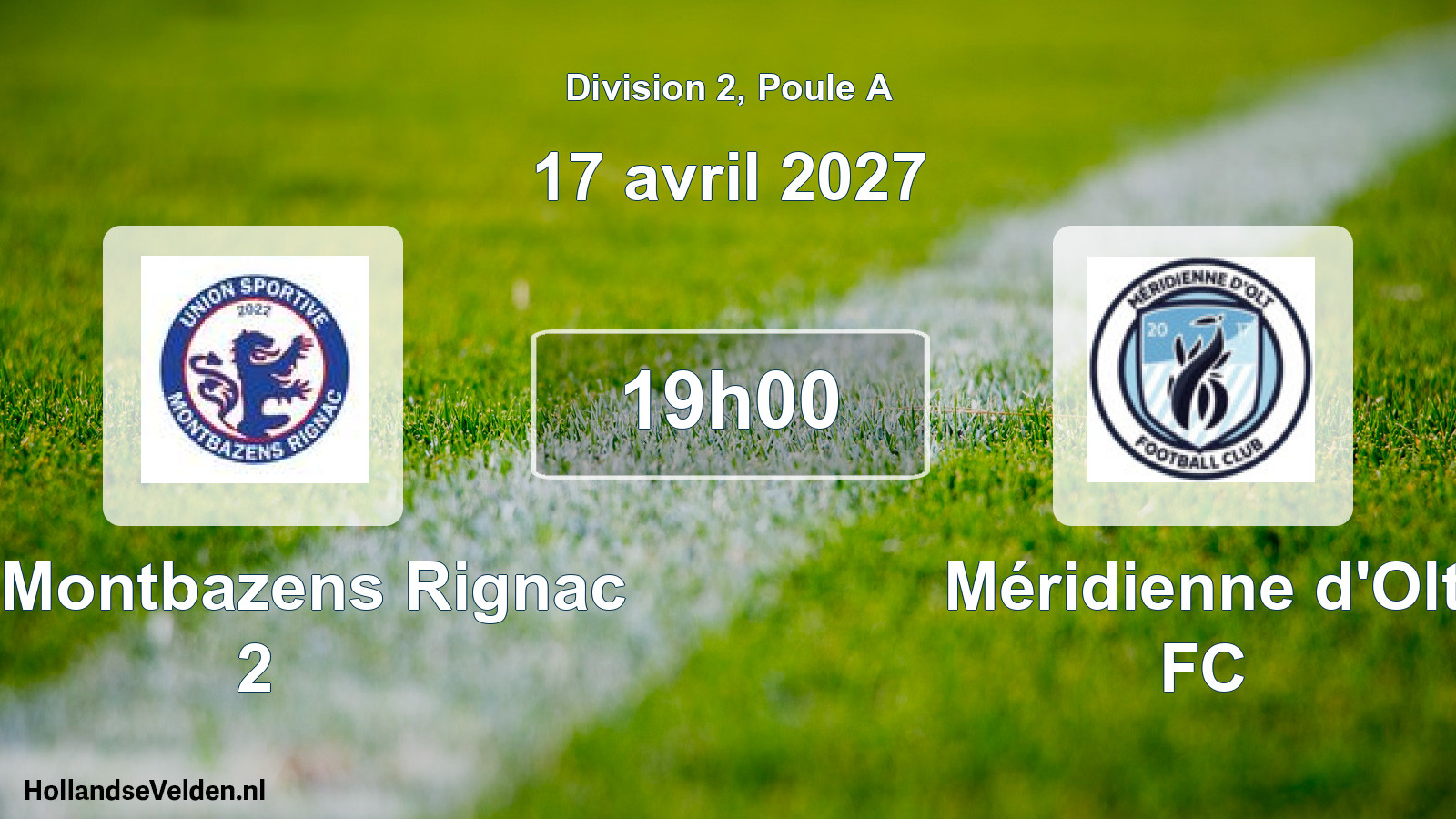 Match programmé: US Montbazens Rignac 2 - Méridienne d'Olt FC (17 avril 2027)