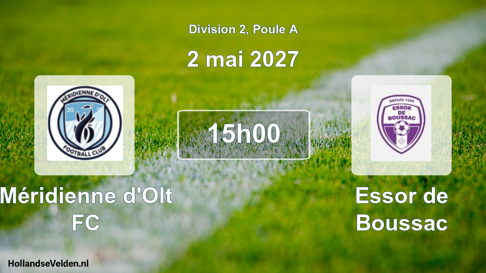 Match programmé: Méridienne d'Olt FC - Essor de Boussac (2 mai 2027)