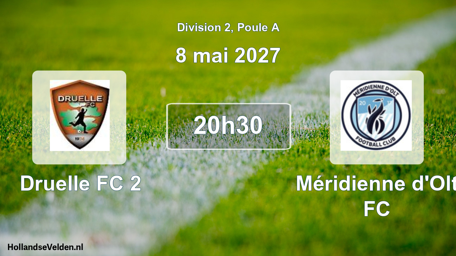 Match programmé: Druelle FC 2 - Méridienne d'Olt FC (8 mai 2027)
