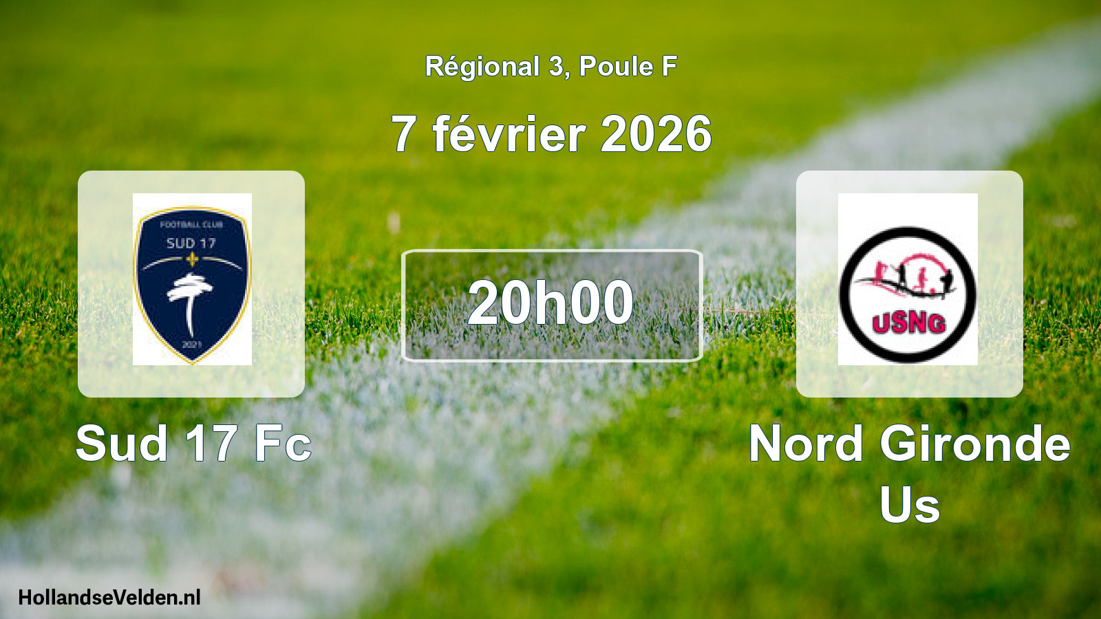 Geplande wedstrijd: Sud 17 Fc - Nord Gironde Us (7 février 2026)
