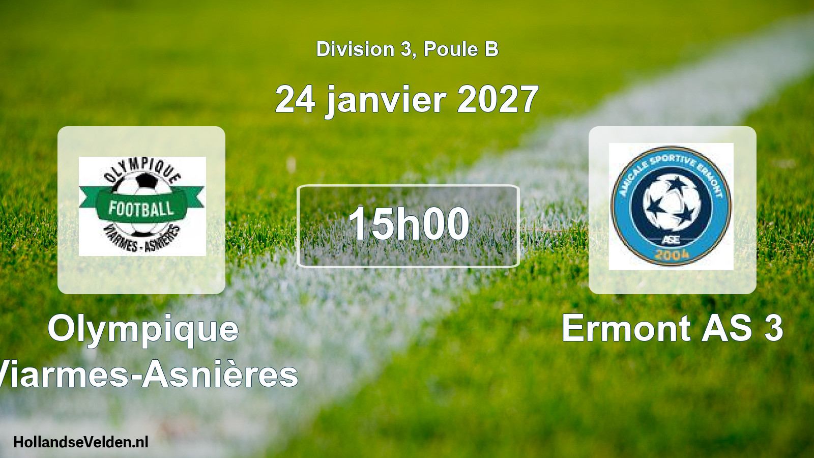 Match programmé: Olympique Viarmes-Asnières - Ermont AS 3 (24 janvier 2027)
