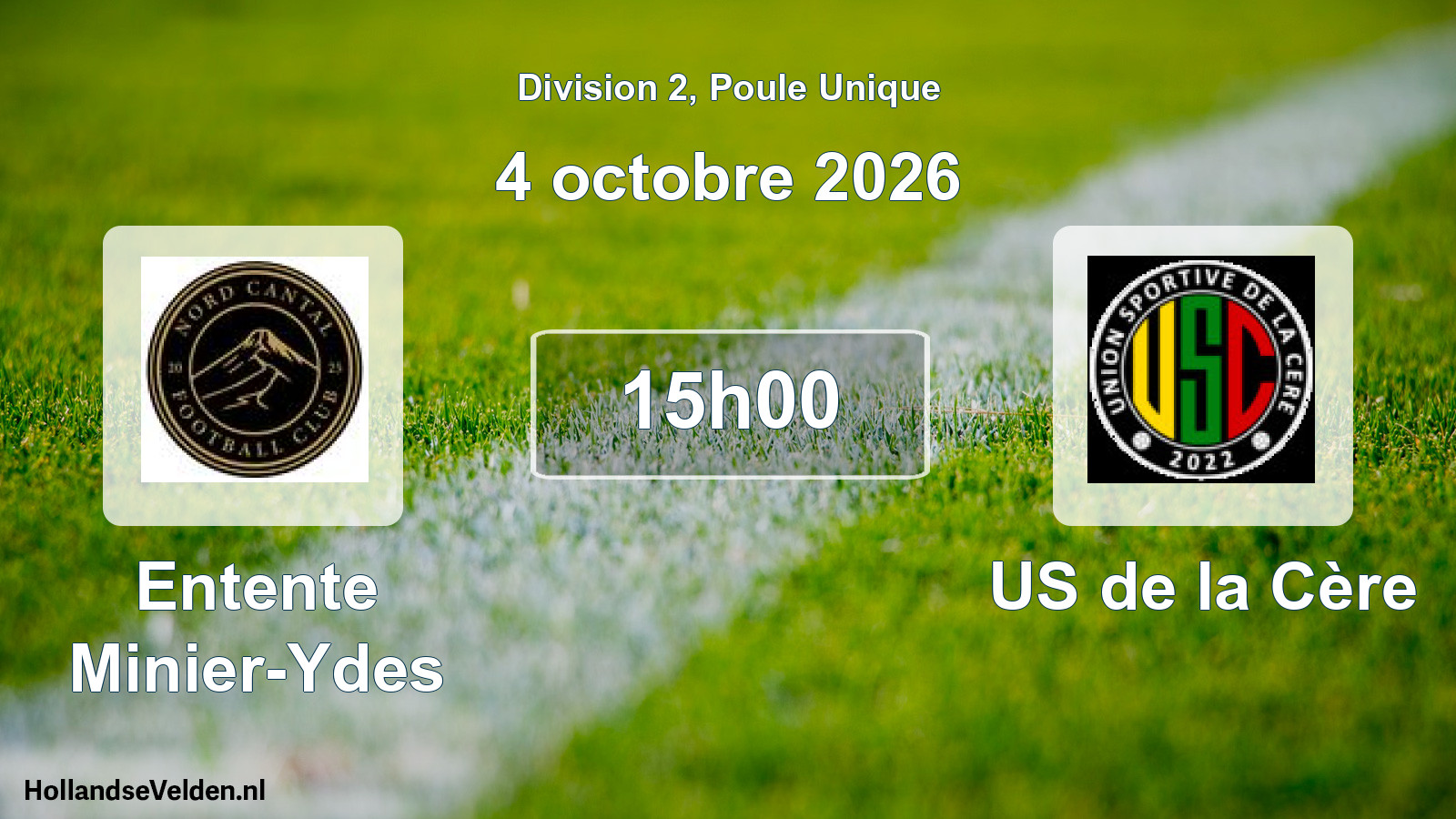 Match programmé: Entente Minier-Ydes - US de la Cère (4 octobre 2026)
