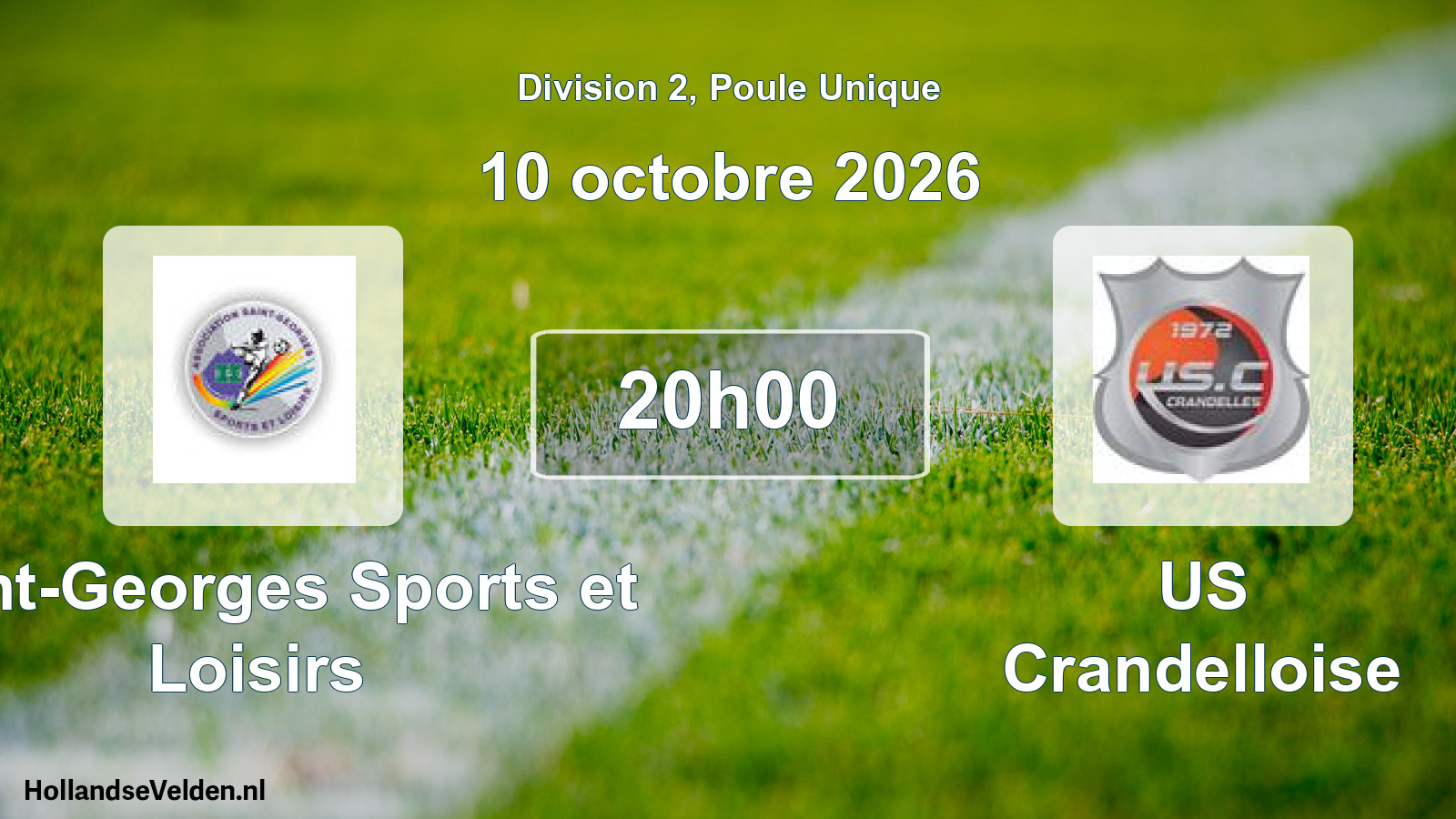 Match programmé: Saint-Georges Sports et Loisirs - US Crandelloise (10 octobre 2026)