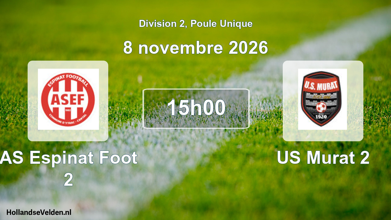 Match programmé: AS Espinat Foot 2 - US Murat 2 (8 novembre 2026)