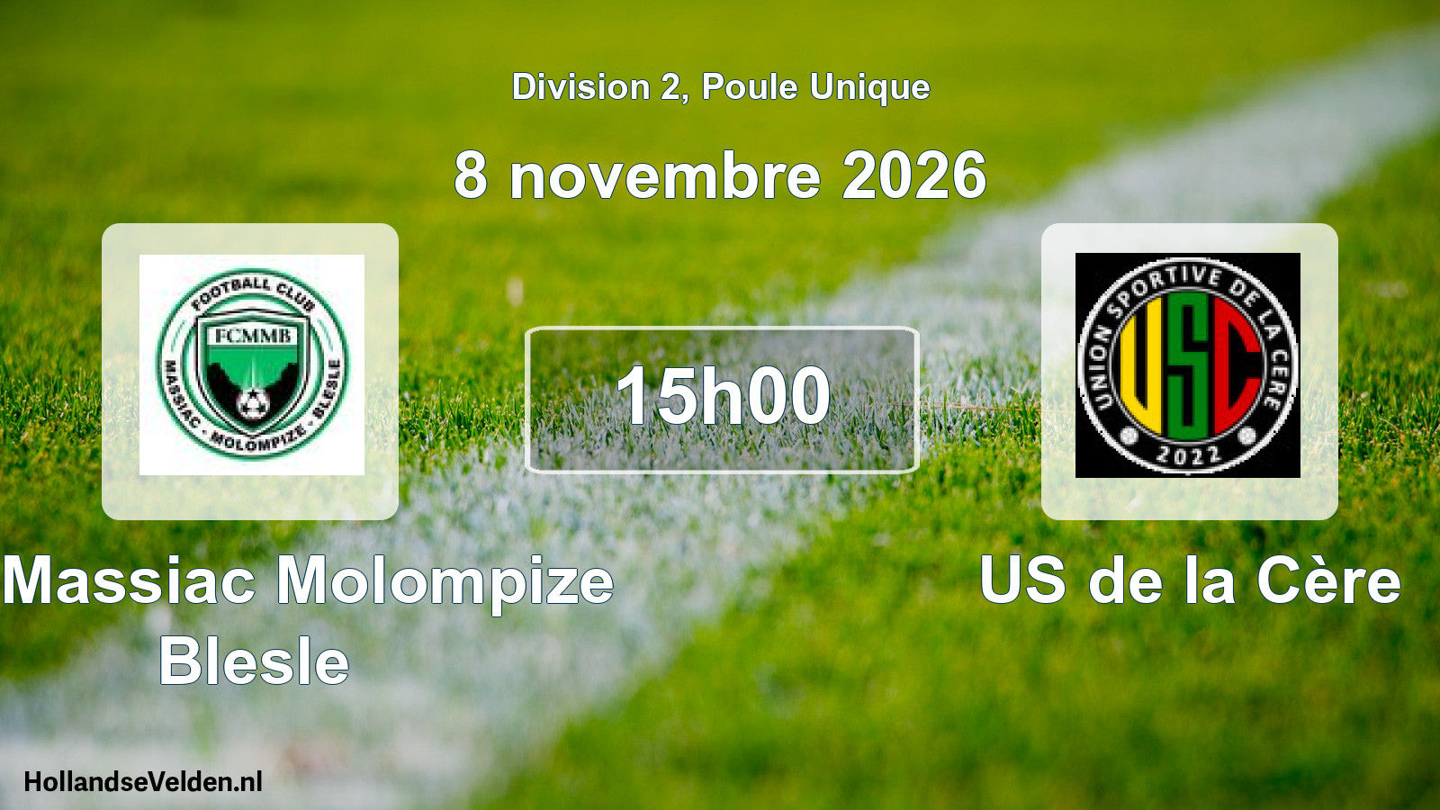 Match programmé: FC Massiac Molompize Blesle - US de la Cère (8 novembre 2026)