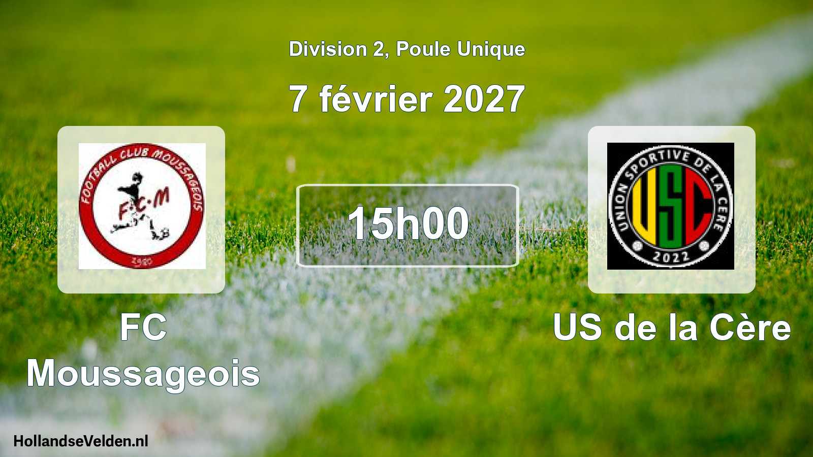 Match programmé: FC Moussageois - US de la Cère (7 février 2027)
