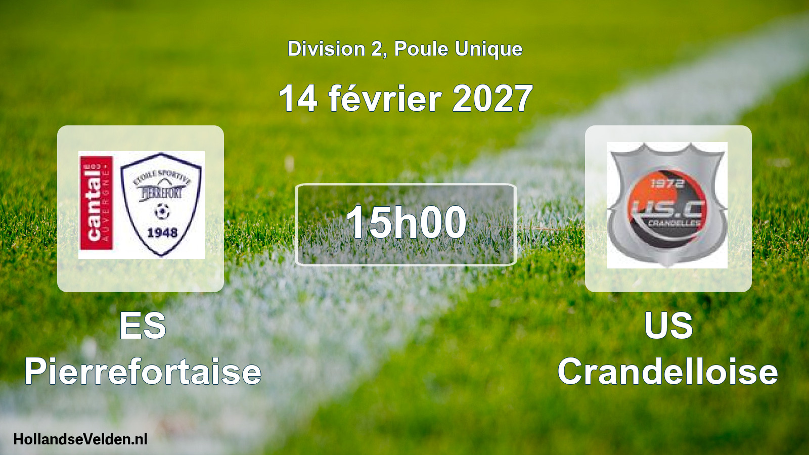 Match programmé: ES Pierrefortaise - US Crandelloise (14 février 2027)