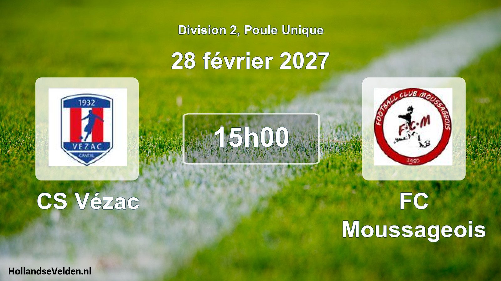 Match programmé: CS Vézac - FC Moussageois (28 février 2027)