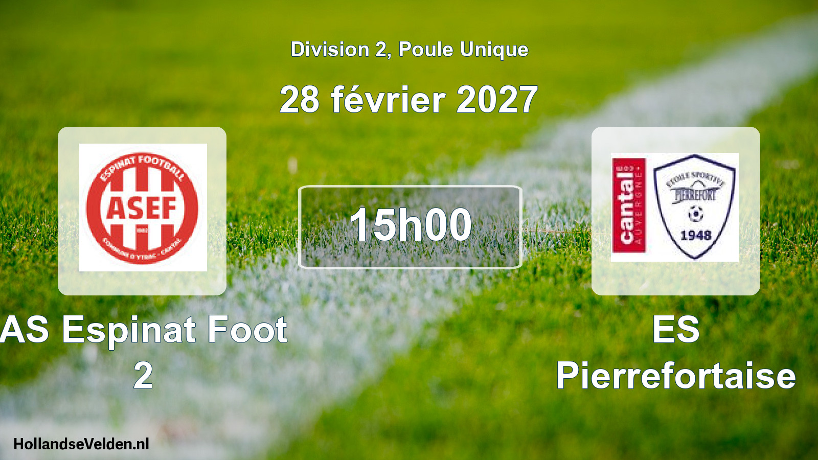 Match programmé: AS Espinat Foot 2 - ES Pierrefortaise (28 février 2027)