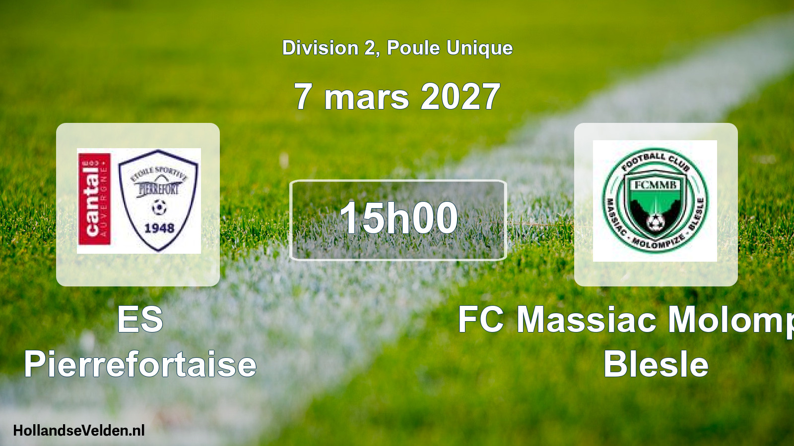 Match programmé: ES Pierrefortaise - FC Massiac Molompize Blesle (7 mars 2027)