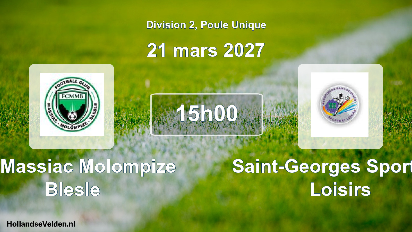 Match programmé: FC Massiac Molompize Blesle - Saint-Georges Sports et Loisirs (21 mars 2027)