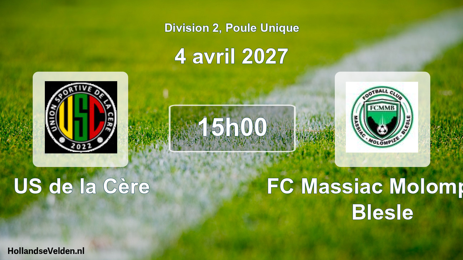 Match programmé: US de la Cère - FC Massiac Molompize Blesle (4 avril 2027)