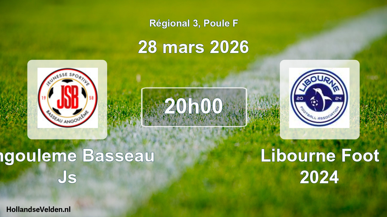 Geplande wedstrijd: Angouleme Basseau Js - Libourne Foot 2024 (28 mars 2026)