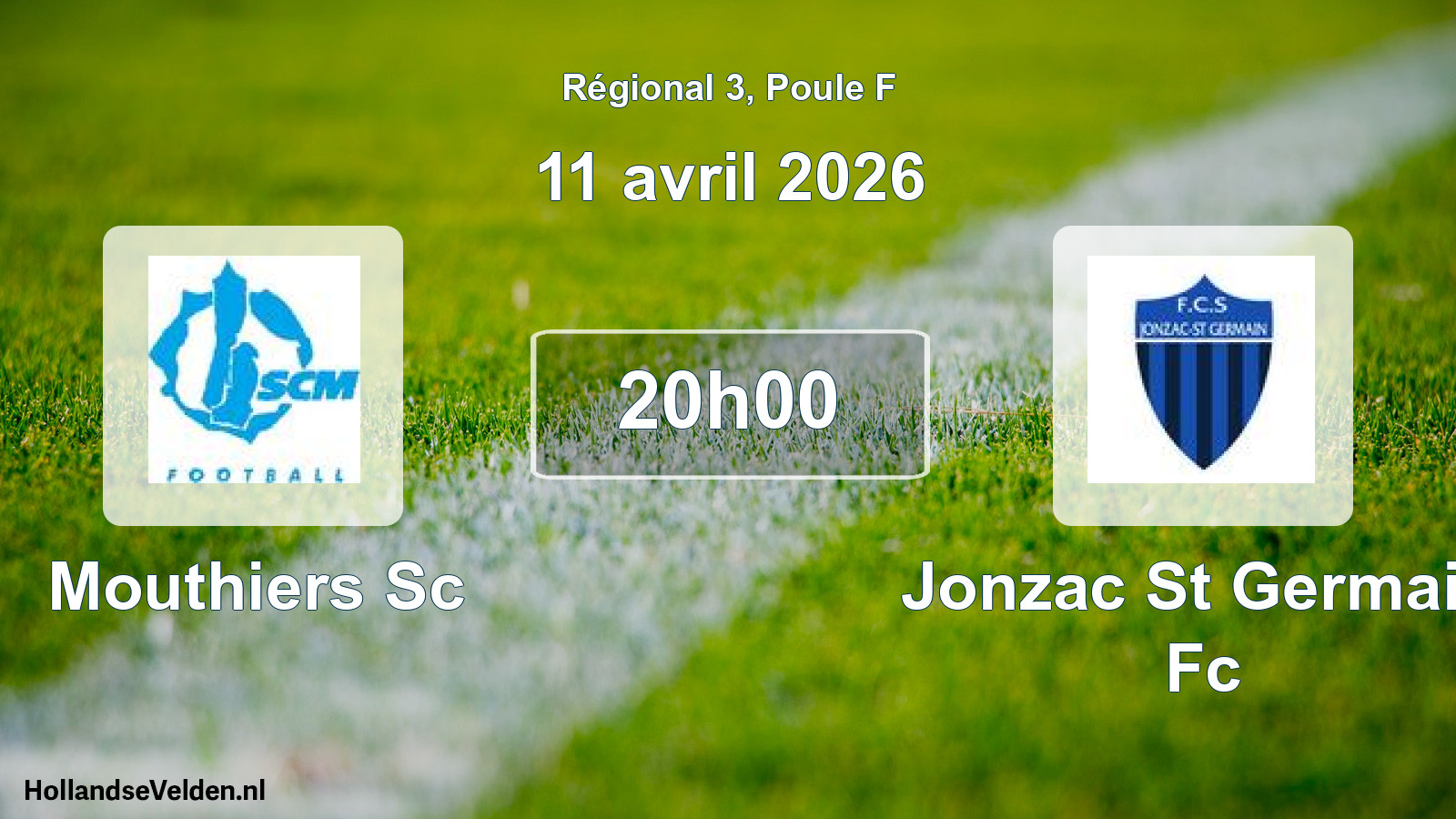 Geplande wedstrijd: Mouthiers Sc - Jonzac St Germain Fc (11 april 2026)