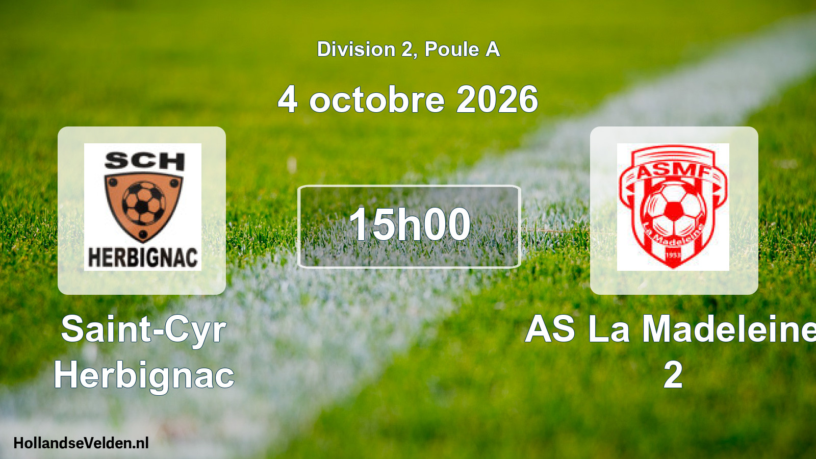 Scheduled Match: Saint-Cyr Herbignac - AS La Madeleine 2 (4 October 2026)