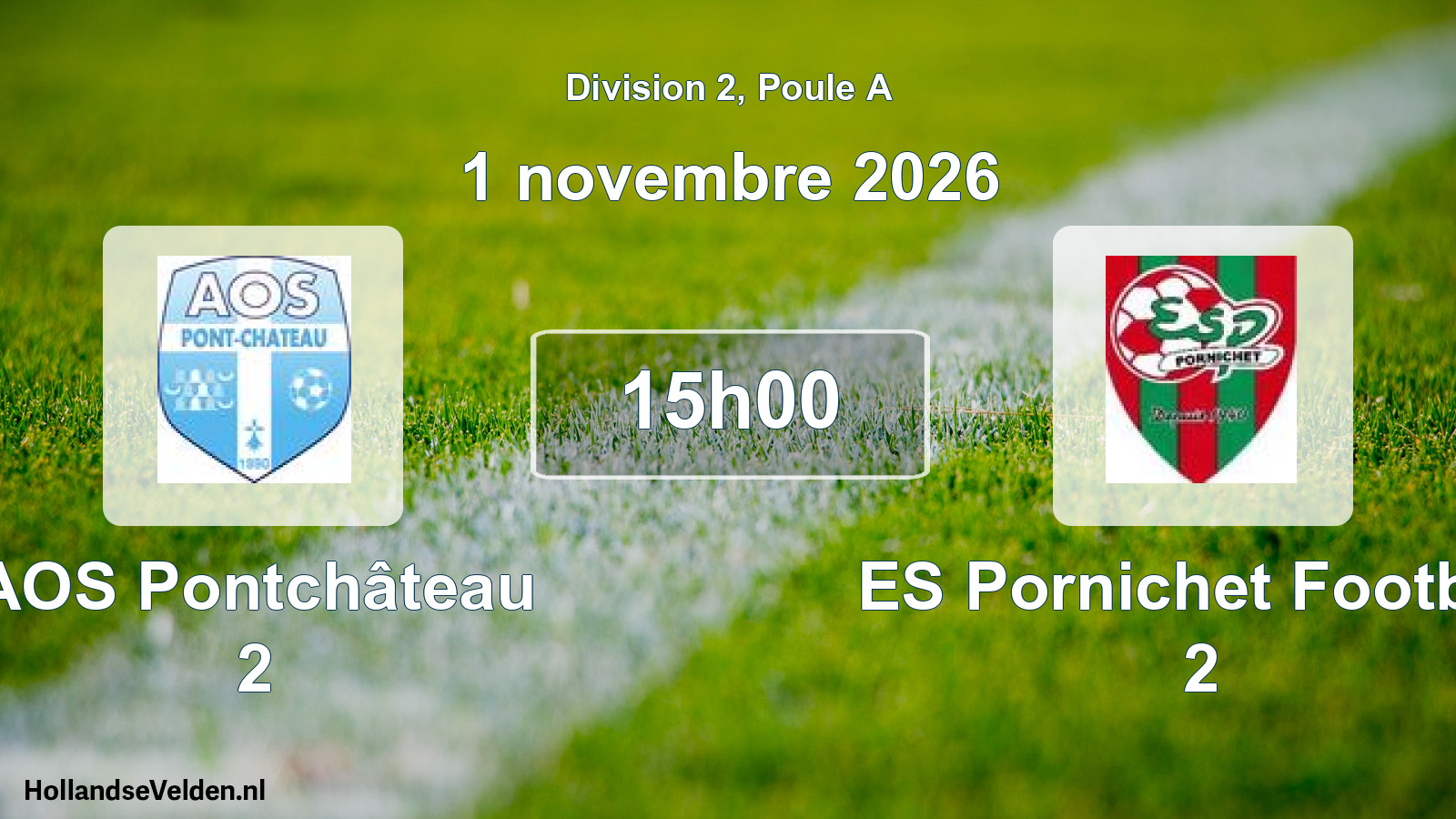 Scheduled Match: AOS Pontchâteau 2 - ES Pornichet Football 2 (1 November 2026)