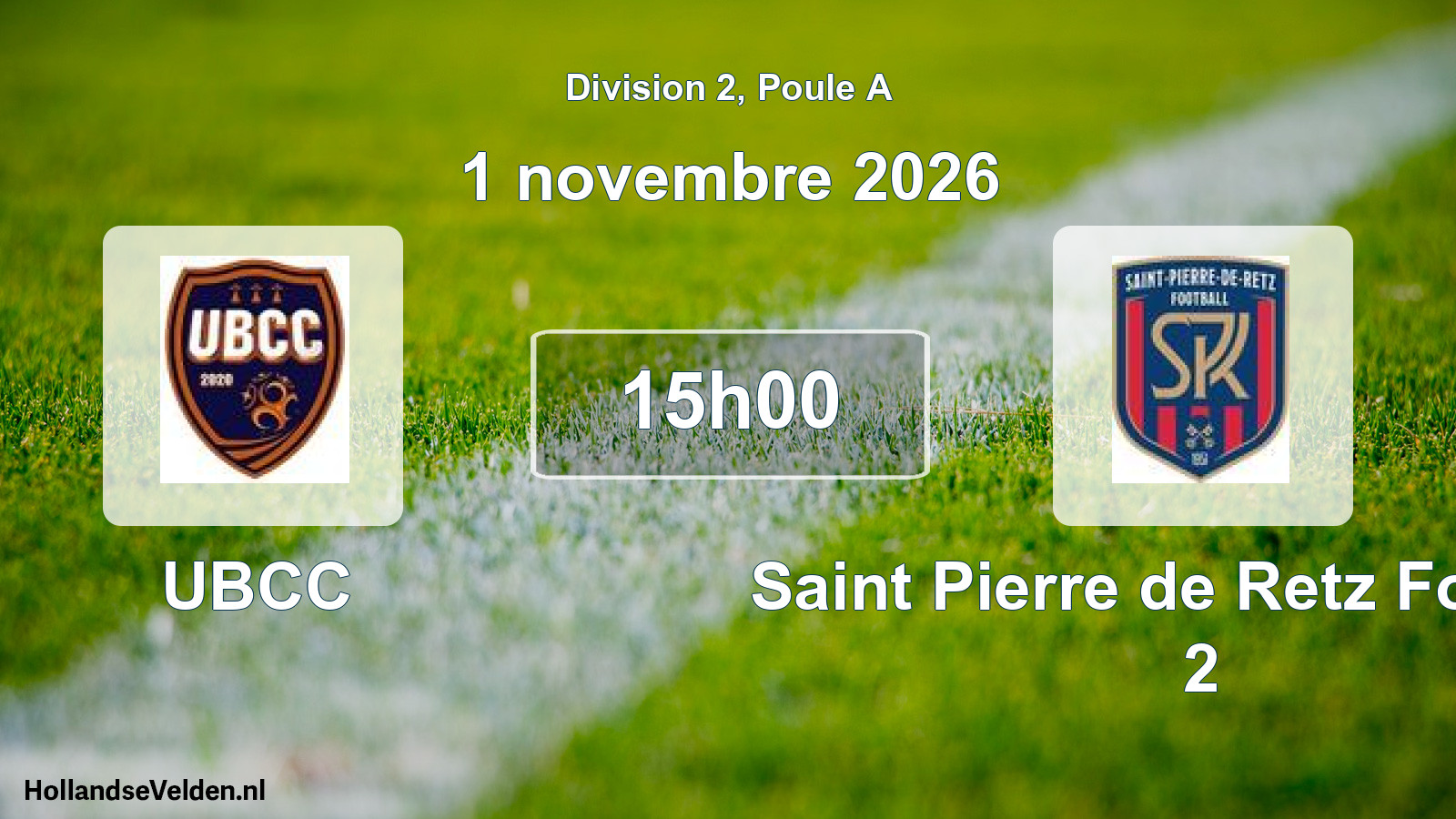Match programmé: UBCC - Saint Pierre de Retz Football 2 (1 novembre 2026)