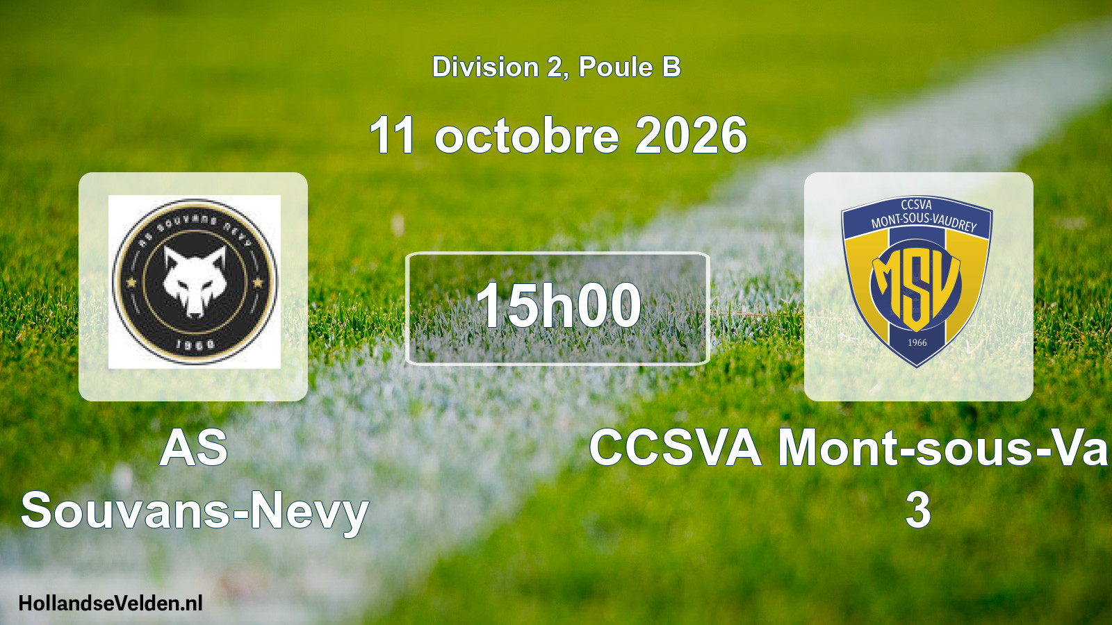 Match programmé: AS Souvans-Nevy - CCSVA Mont-sous-Vaudrey 3 (11 octobre 2026)