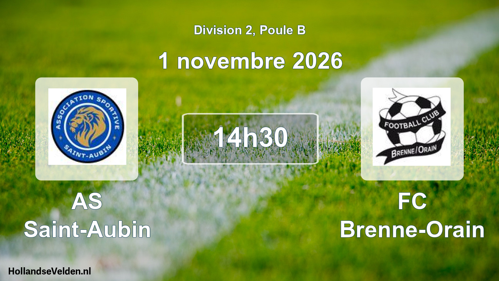 Geplande wedstrijd: AS Saint-Aubin - FC Brenne-Orain (1 november 2026)