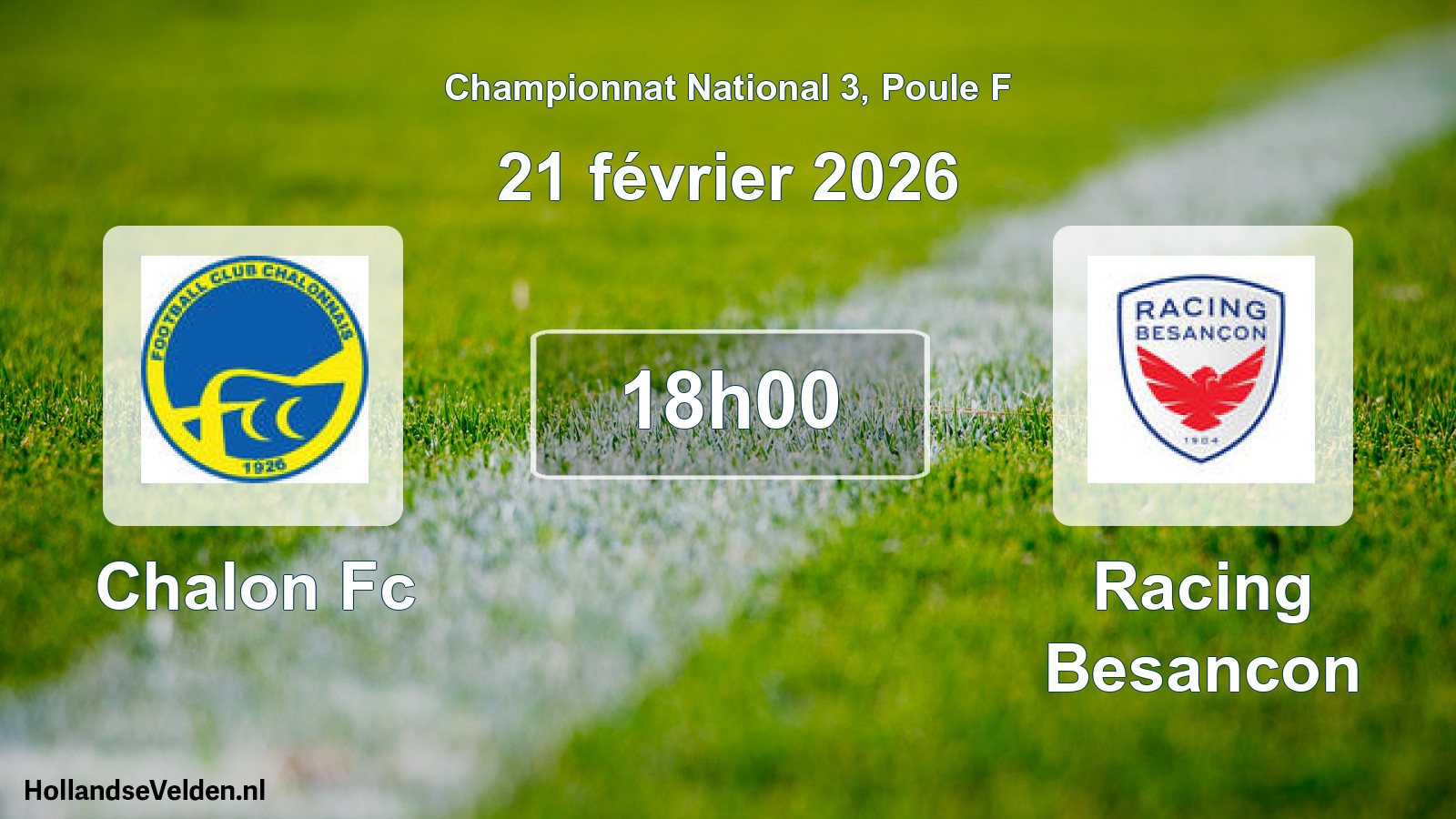 Geplande wedstrijd: Chalon Fc - Racing Besancon (21 février 2026)