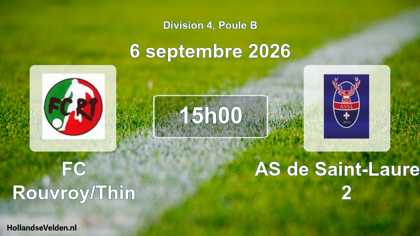 Match programmé: FC Rouvroy/Thin - AS de Saint-Laurent 2 (6 septembre 2026)