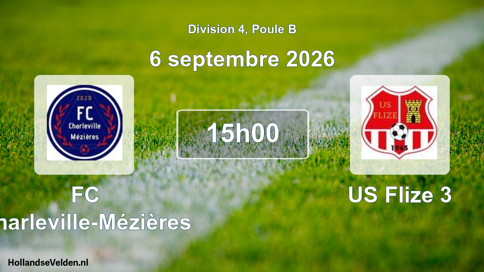 Match programmé: FC Charleville-Mézières - US Flize 3 (6 septembre 2026)
