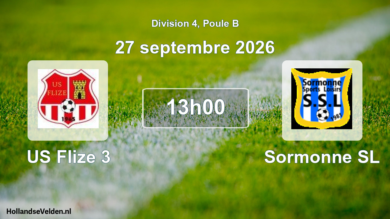 Match programmé: US Flize 3 - Sormonne SL (27 septembre 2026)